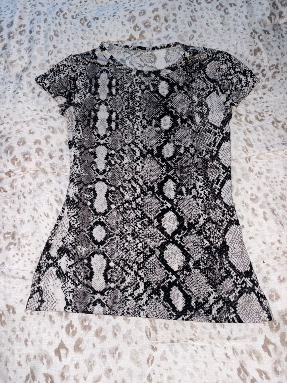 Express Snake Print Tee - Black & White